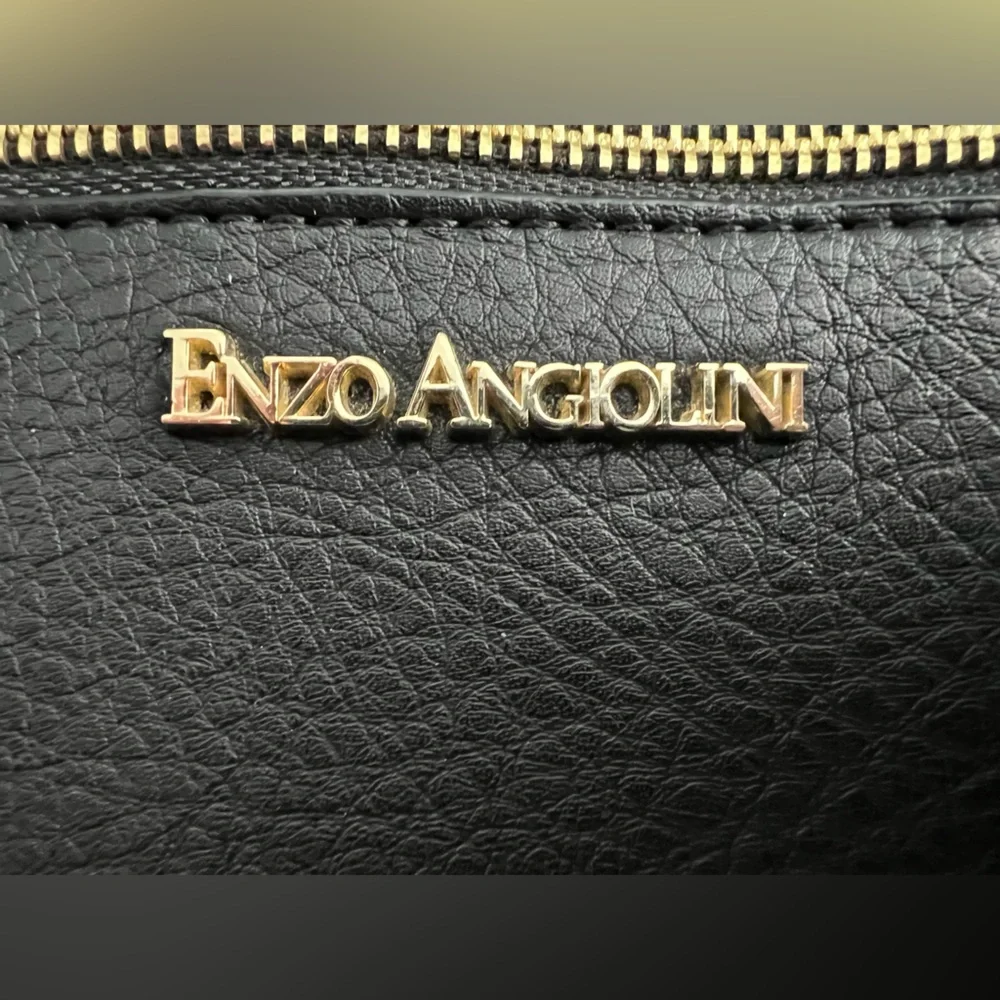 Enzo Angiolini Black Crossbody Bag with Gold Accents
